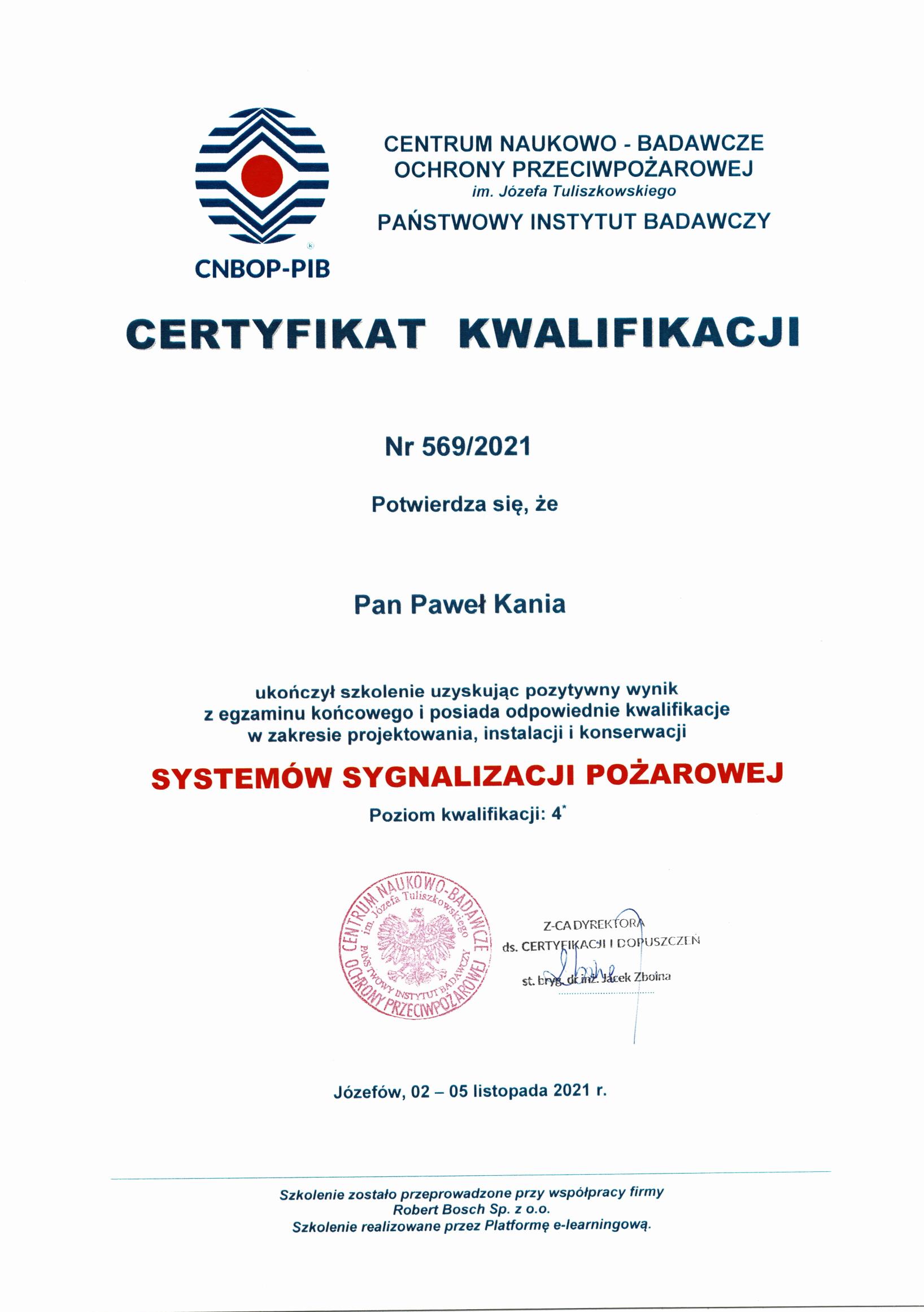 Certyfikat kompetencji SSP i DSO